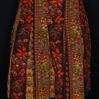 Saia boho rodada plus size floral veludo cotelê leve lurex - Veste G